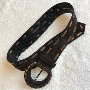 Yves Saint Laurent Brown Velour Belt